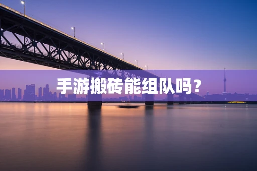 手游搬砖能组队吗？