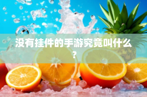 没有挂件的手游究竟叫什么？