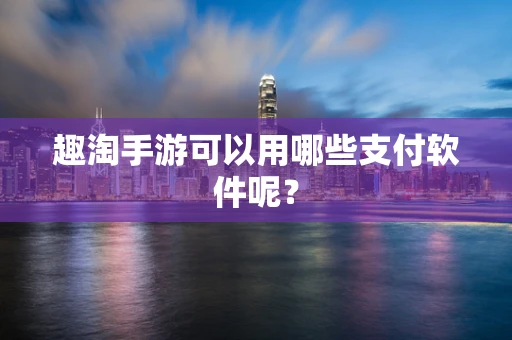 趣淘手游可以用哪些支付软件呢？