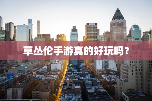 草丛伦手游真的好玩吗？