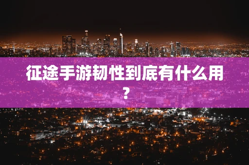 征途手游韧性到底有什么用？