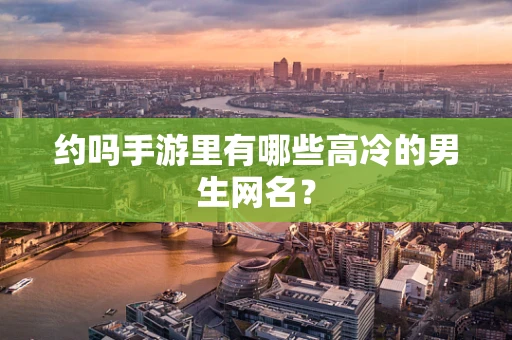 约吗手游里有哪些高冷的男生网名？