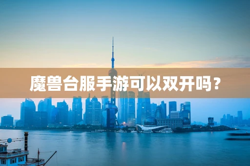 魔兽台服手游可以双开吗？