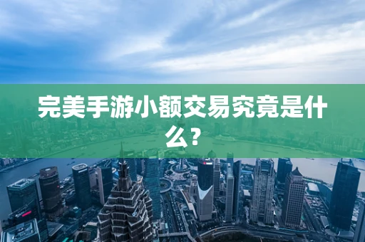 完美手游小额交易究竟是什么？