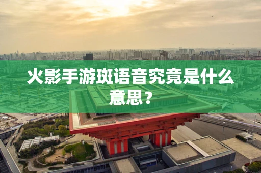 火影手游斑语音究竟是什么意思？