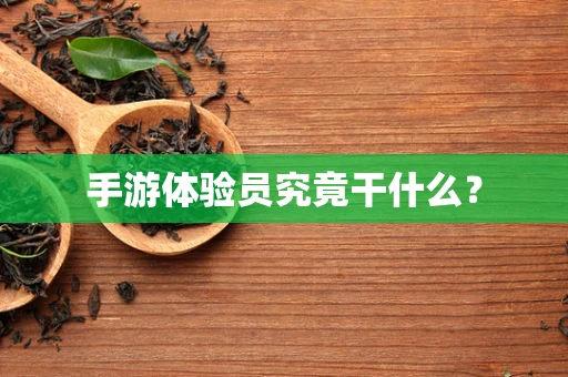 手游体验员究竟干什么？